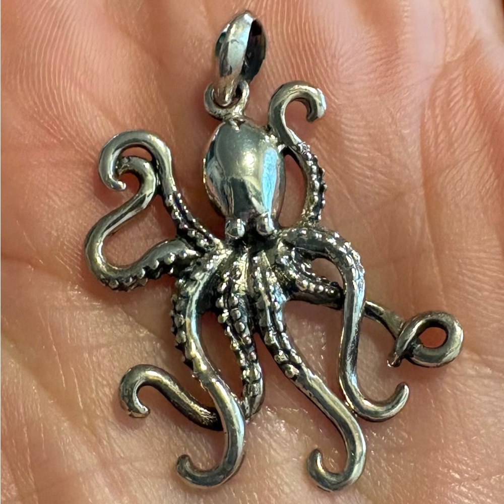 Sterling Silver Octopus Pendant